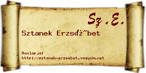 Sztanek Erzsébet névjegykártya